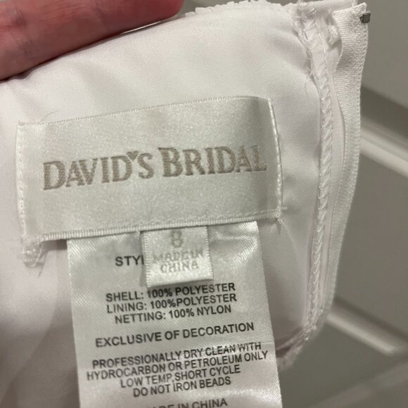 David's Bridal Spaghetti Strap Chiffon Baby Doll Flower Girl Dress with Jacket - Picture 4 of 11